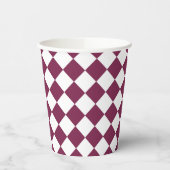 Gobelets En Papier Burgundy White Checker Diamond Pattern (Gauche)