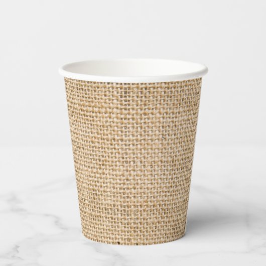 Gobelets En Papier Burlap Réception de mariage rustique Monogramme pe (Verso)