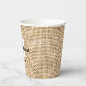 Gobelets En Papier Burlap Réception de mariage rustique Monogramme pe (Gauche)