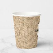 Gobelets En Papier Burlap Réception de mariage rustique Monogramme pe (Droite)