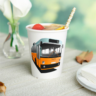 Gobelets En Papier Bus orange