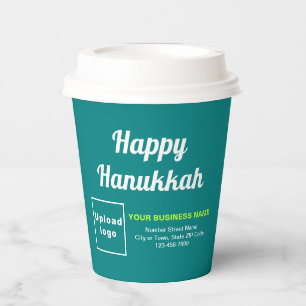 Gobelets En Papier Business Hanoukka Turquoise Green Paper Cup