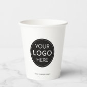 Gobelets En Papier Business Logo blanc professionnel moderne 8oz (Recto)