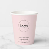 Gobelets En Papier Business Logo Entreprise Entreprise simple rose (Recto)