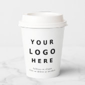 Gobelets En Papier Business Logo Stylish Modern Professional White (Verso)