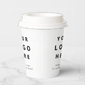 Gobelets En Papier Business Logo Stylish Modern Professional White (Droite)