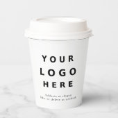 Gobelets En Papier Business Logo Stylish Modern Professional White (Recto)