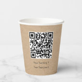 Gobelets En Papier Business QR Code Modern Professional Kraft Brown (Verso)