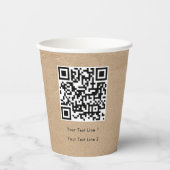 Gobelets En Papier Business QR Code Modern Professional Kraft Brown (Recto)