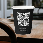 Gobelets En Papier Business QR Code Modern Professional Simple Noir