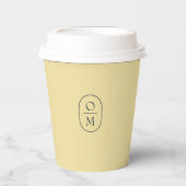Gobelets En Papier Butter Yellow | Minimal Monogram Wedding (Recto)