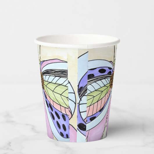 Gobelets En Papier Butterfly Flower Blank (Droite)