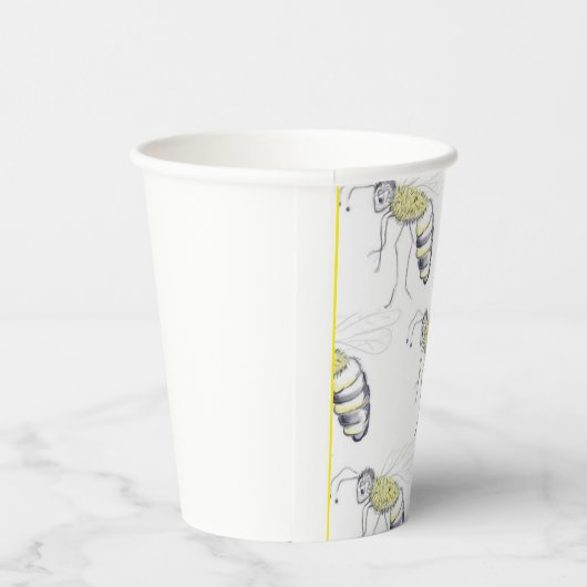 Gobelets En Papier Buzzing with Style – Bee Illustration cups (Droite)