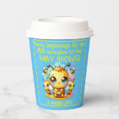 Gobelets En Papier Buzzy débutants Baby shower abeille-à-abeille | (Verso)