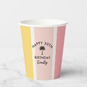 Gobelets En Papier Cabana Stripes Côte d'été 30e anniversaire (Recto)