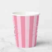 Gobelets En Papier Cabana Stripes in Pink Personalized (Gauche)