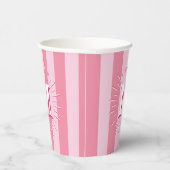 Gobelets En Papier Cabana Stripes in Pink Personalized (Droite)