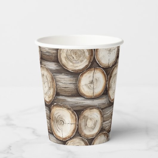 Gobelets En Papier Cabane en bois de naissance (Verso)