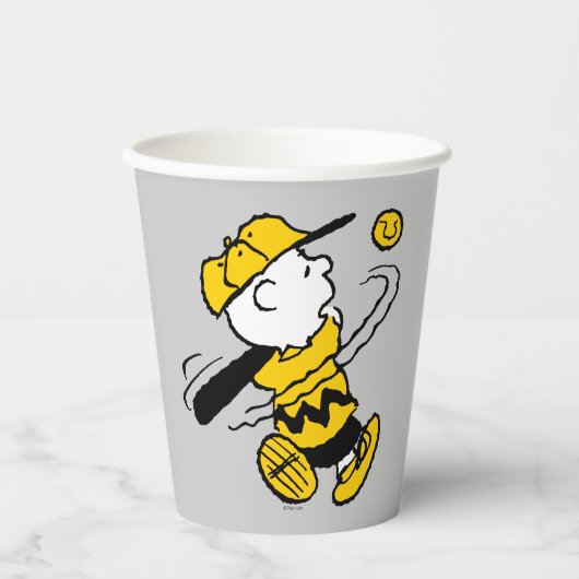 Gobelets En Papier cacahuètes | Charlie Brown à Bat (Recto)