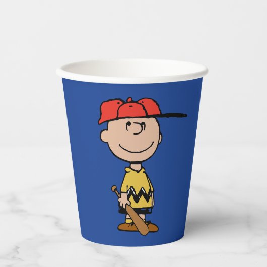 Gobelets En Papier cacahuètes | Charlie Brown Baseball Smile (Recto)