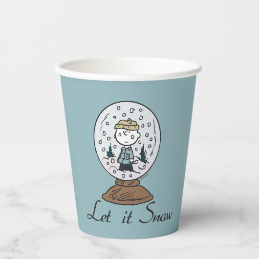 Gobelets En Papier cacahuètes | Charlie Brown Snow Globe (Recto)