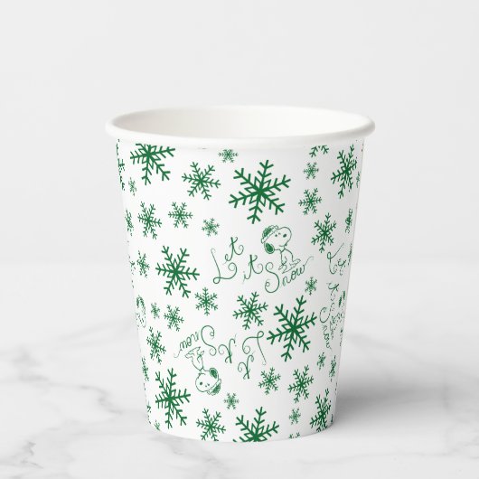 Gobelets En Papier cacahuètes | Christmas Snoopy Let It Snow Motif (Verso)