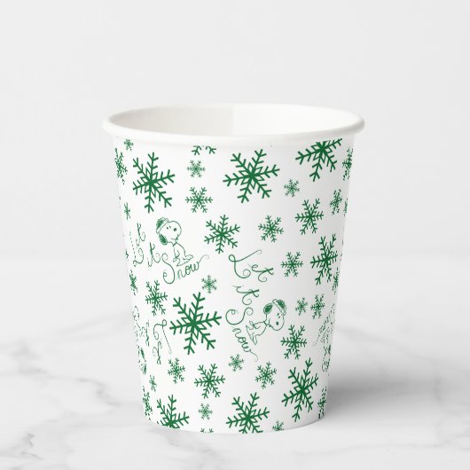 Gobelets En Papier cacahuètes | Christmas Snoopy Let It Snow Motif (Gauche)