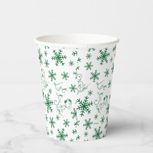Gobelets En Papier cacahuètes | Christmas Snoopy Let It Snow Motif (Droite)