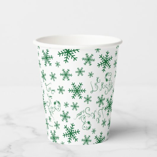 Gobelets En Papier cacahuètes | Christmas Snoopy Let It Snow Motif (Recto)