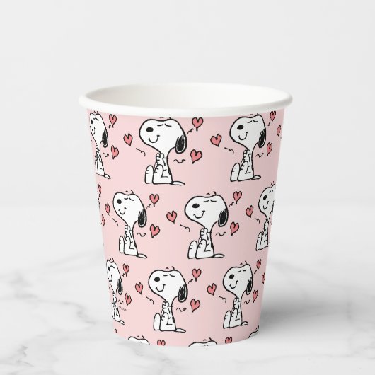 Gobelets En Papier cacahuètes | Coeurs de snoopy (Recto)