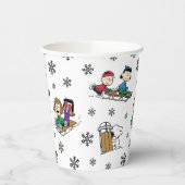 Gobelets En Papier cacahuètes | Hiver Sledding Fun Motif (Gauche)