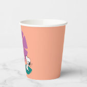 Gobelets En Papier cacahuètes | Illustration de la nature Fleur pourp (Gauche)