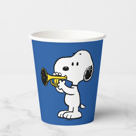 Gobelets En Papier cacahuètes | Joueur de trompette Snoopy (Recto)