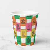 Gobelets En Papier cacahuètes | Motif Colorblock amusant (Recto)