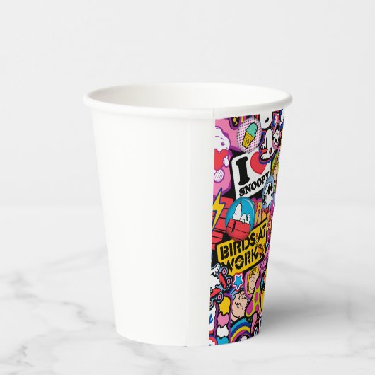 Gobelets En Papier cacahuètes | Motif de patchs Mixtape (Droite)