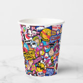 Gobelets En Papier cacahuètes | Motif de patchs Mixtape (Recto)