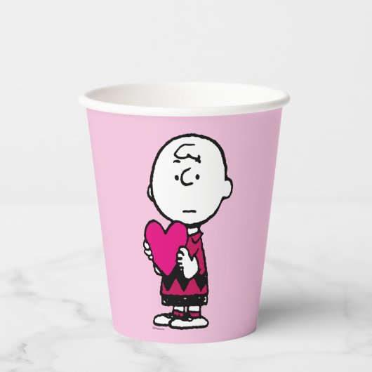 Gobelets En Papier cacahuètes | Saint Valentin | Heart Charlie Brown (Recto)