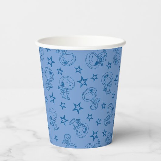 Gobelets En Papier cacahuètes | Snoopy Blue Space Astronaut Motif (Verso)