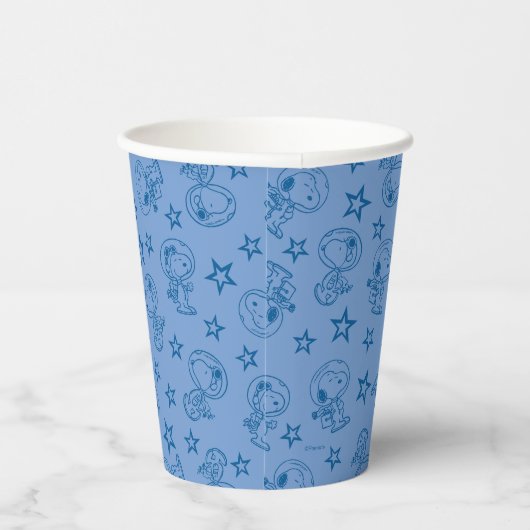 Gobelets En Papier cacahuètes | Snoopy Blue Space Astronaut Motif (Droite)