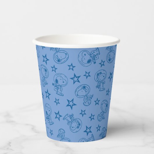 Gobelets En Papier cacahuètes | Snoopy Blue Space Astronaut Motif (Recto)