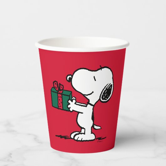 Gobelets En Papier cacahuètes | Snoopy Christmas Gift Giver (Recto)