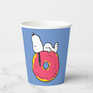 Gobelets En Papier cacahuètes Snoopy Donut rose