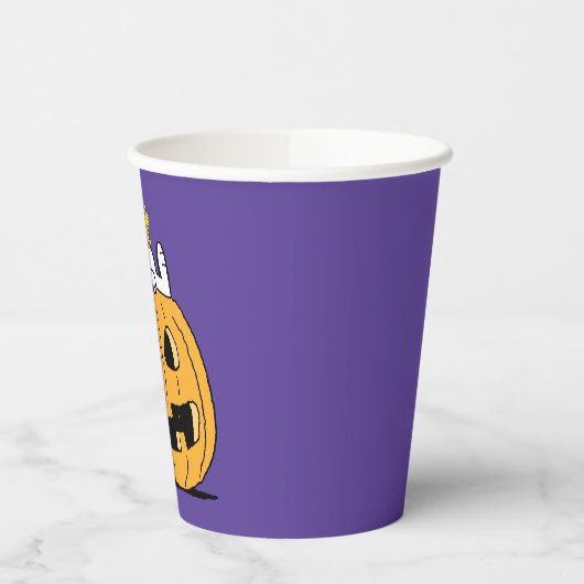 Gobelets En Papier cacahuètes | Snoopy et Woodstock Jack-O-Lantern (Gauche)