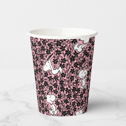 Gobelets En Papier cacahuètes | Snoopy Flower Vine Motif (Gauche)