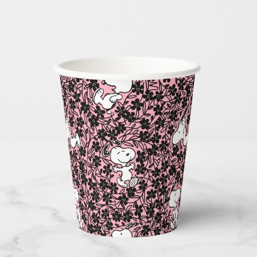 Gobelets En Papier cacahuètes | Snoopy Flower Vine Motif (Recto)