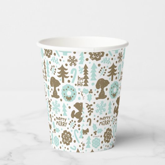 Gobelets En Papier cacahuètes | Snoopy Frosty Motif de Noël (Droite)