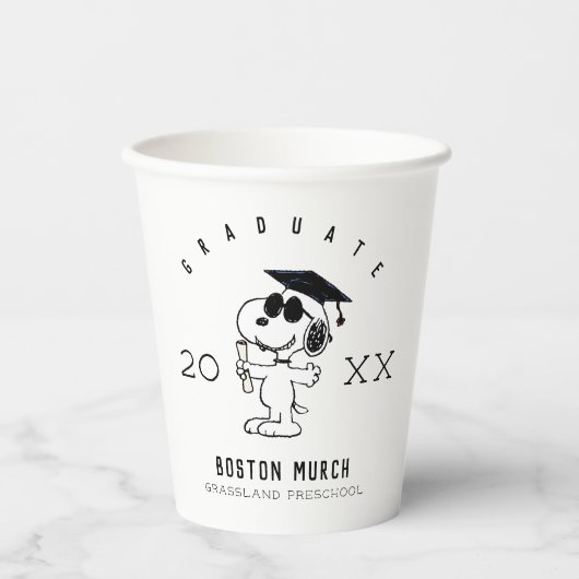 Gobelets En Papier cacahuètes | Snoopy Graduate (Recto)
