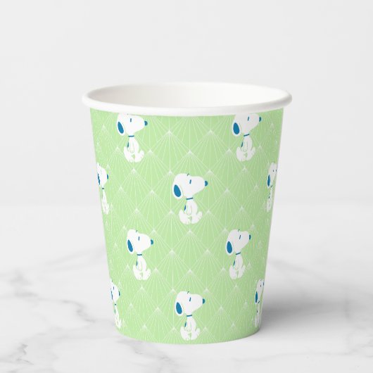 Gobelets En Papier cacahuètes | Snoopy Green Deco Dreams Motif (Verso)