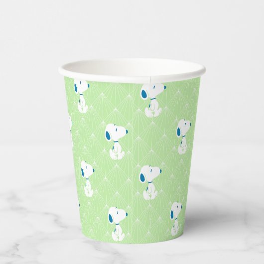 Gobelets En Papier cacahuètes | Snoopy Green Deco Dreams Motif (Droite)