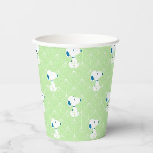Gobelets En Papier cacahuètes | Snoopy Green Deco Dreams Motif (Recto)